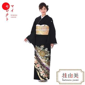 留袖レンタル 刺繍 黒 mito-374 高級 正絹 人気 結婚式 : 着物レンタル