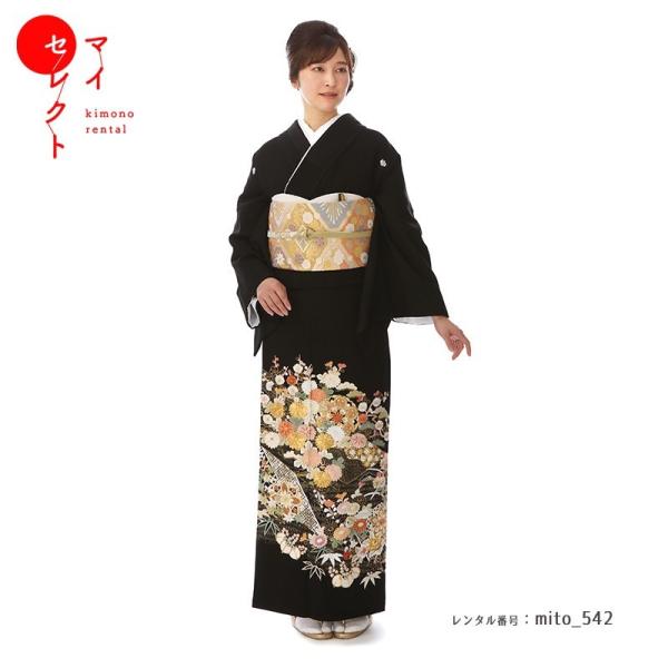 黒留袖レンタル 刺繍 mito-542 30代 40代 50代 60代 高級 正絹 人気 結婚式