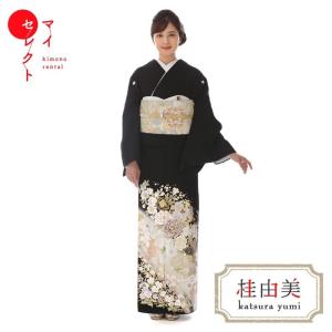 黒留袖 レンタル 桂由美 白薔薇 mito-561 30代 40代 50代 高級 正絹 人気 結婚式｜着物レンタルマイセレクトヤフー店