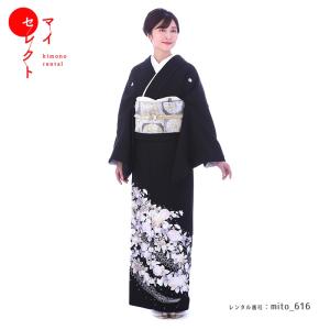 ＊ 市松人形 15号 アンティーク 黒留袖 着物 帯 ＊ 留袖 明治 留袖レンタル 安い 黒 mito-69 30代 40代 50代 高級 正絹 人気 結婚式