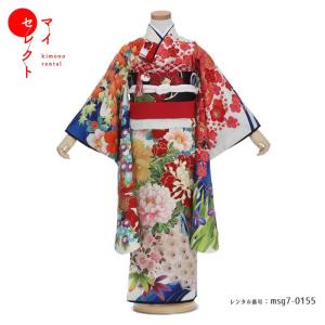 【急な体調不良の救済プラン有】七五三コーデ画像有り★フルセットレンタル★７歳★九重 msg7-0155 フルセット 110 115 120 125  ７５３ 女 女の子 着物 人気