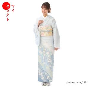 訪問着レンタル 正絹☆全体的に光沢のある華やかな生地☆mtu-242 着物