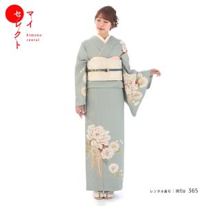 訪問着レンタル 正絹☆全体的に光沢のある華やかな生地☆mtu-240 着物