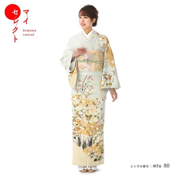 訪問着レンタル 正絹 mtu-80 着物フルセット 結婚式 披露宴 入学式 入園式 七五三 お宮参り...