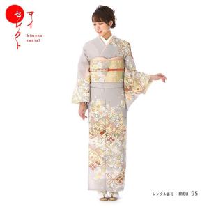 訪問着レンタル 正絹☆全体的に光沢のある華やかな生地☆mtu-240 着物