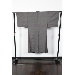 男本場大島紬アンサンブル　茶　白　80山　T173