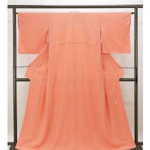 単衣 色無地 新品 仕立上がり 正絹 堅牢染 渋め浅緑 身丈164.5cm 裄丈