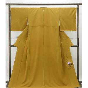 色無地 正絹 下平清人 身丈152.5cm 裄丈63.5cm 蔦 良品 リサイクル