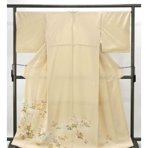 色留袖 新品仕立済 正絹 四季花扇面模様 身丈164.5cm 裄丈68cm 新品 仕立て上がり 着物 結婚式 入学式 卒業式 b1035