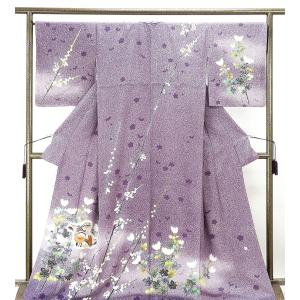 平和屋着物●上質な小紋　縞　暈し染め　正絹　逸品　CABD0351ut 平和屋着物□上質な小紋 舞花文 蛍暈し 正絹 逸品 DABD6054du : 平和屋