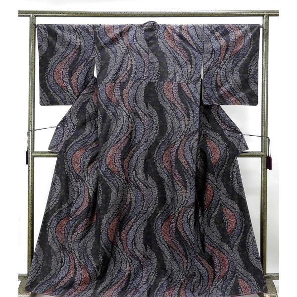 紬 未着用超美品 正絹 花模様 身丈165.5cm 裄丈66.5cm 紬 未使用 新古品 着物 d0...