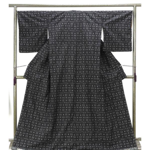 紬 新品仕立済 正絹 十日町絣 絣模様 身丈169cm 裄丈67cm 紬 小難あり 新品 仕立て上が...