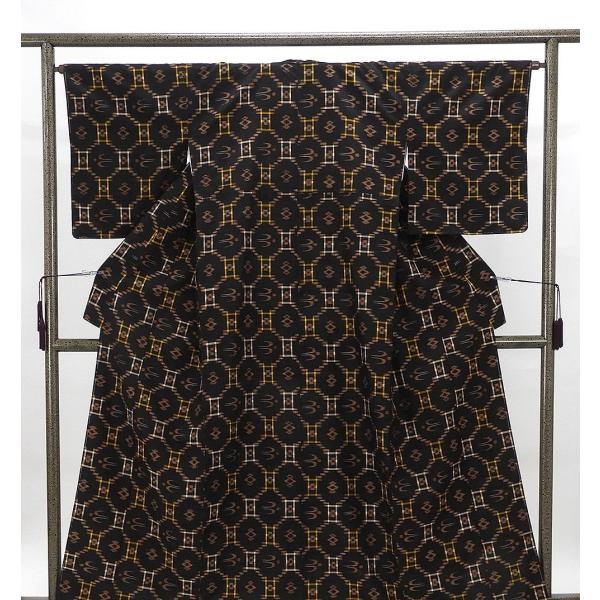 紬 未着用美品 正絹 絹結城紬 井桁燕絣模様 身丈160.5cm 裄丈65cm 紬 未使用 新古品 ...