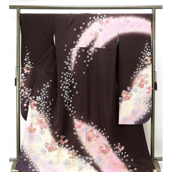 振袖 正絹 雪輪桜菊模様 身丈168.5cm 裄丈68cm 振袖 美品 リサイクル 着物 e0565