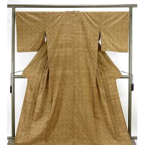 平和屋着物▽重要無形文化財 本場久米島紬 ゆうな染 手織 紬 単衣 琉球
