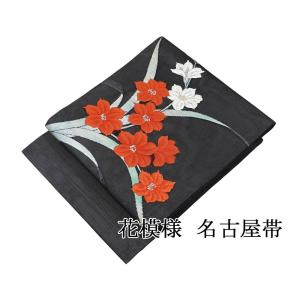 夏帯 名古屋帯 正絹 仕立て上がり 花 紗 九寸 紗名古屋帯 リサイクル 中古 カジュアル 夏 夏用 夏物 y0390