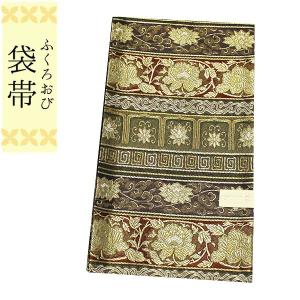 袋帯(東レ シルック糸使用) 黒地に松菱柄 お仕立て上がり品 : 着物通販