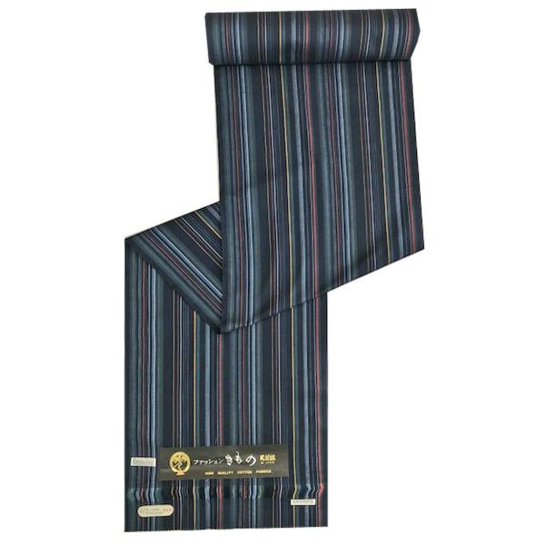 民芸縞 小紋 女性 レディース 綿100％ 紺 ストライプ 綿 お買い得 未仕立て 小紋民芸縞 小紋...