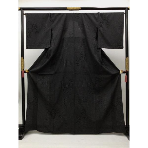 着物 単衣 単衣塩澤紬 良好 中古 正絹 裄69.5cm ワイングラス レディース 女性 和服 30...