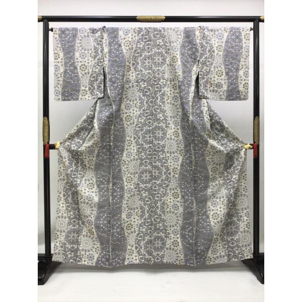 単衣お召きもの 着物 単衣 良品 中古 正絹 裄68.5cm レディース 女性 和服 30代 40代...