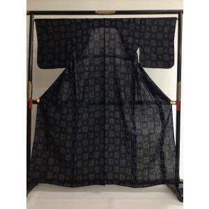 宮古上布きもの 麻きもの 夏着物 麻 良品 紺 裄66.5cm 中古 レディース 女性 和服 和装 30代 40代 50代 60代 日本製 リユース 和楽市