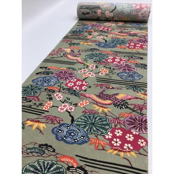 琉球紅型小紋反物 未仕立て品 きもの反物 良品 中古 柄物 正絹 着物 生地 布 和服 30代 40...