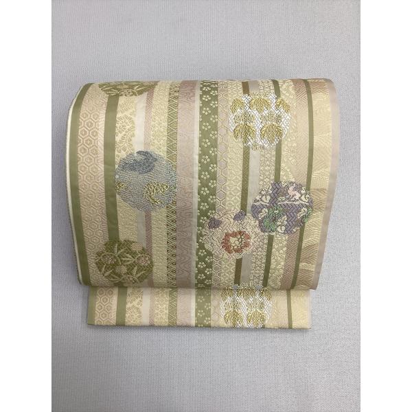 袋帯 良品 帯 雪輪 吉祥文様 中古 正絹 レディース 女性 着物 和服 和装 30代 40代 50...