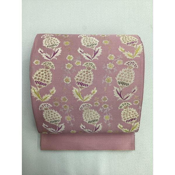 袋帯 良品  中古 正絹 柄物 ピンク レディース 女性 着物 きもの 帯 和服 和装 30代 40...