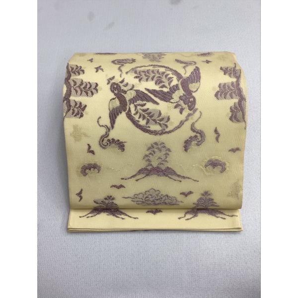 帯 夏物 袋帯 夏袋帯 未使用 中古 鳳凰 ベージュ 正絹 レディース 女性 着物 30代 40代 ...