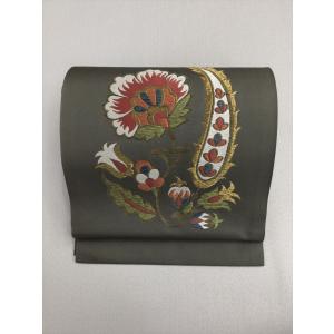 袋帯 秀品 波 金糸 箔 金色 六通 正絹 中古 在庫一掃 : リユース