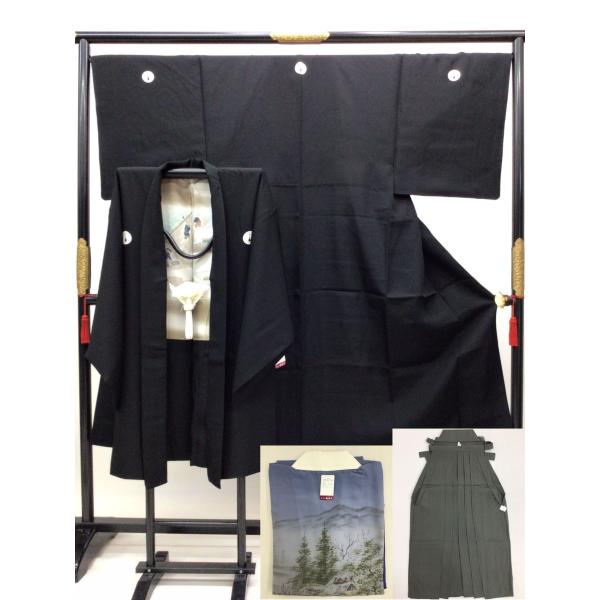 男物　紋付セット　（羽織・袴・長襦袢・羽織紐付き）