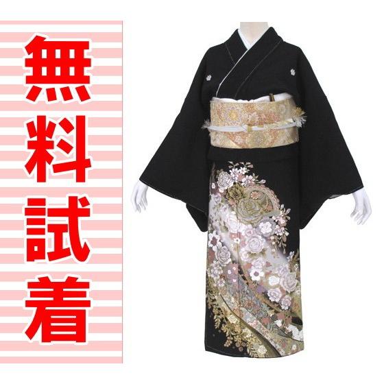 桂由美 黒留袖レンタル １２１２番　２０点フルセットレンタル 往復送料無料 【kuf】