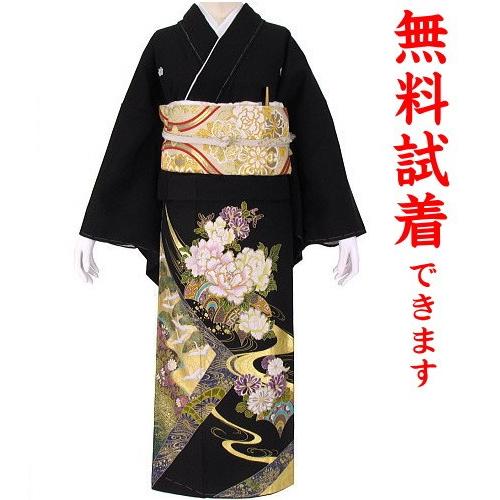 桂由美 富貴重ね 黒留袖レンタル １２４５番　２０点フルセットレンタル 往復送料無料 【kuf】