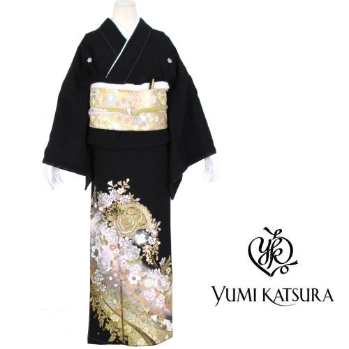 桂由美/バラ神話　黒留袖レンタル １２７４番　フルセットレンタル 往復送料無料 【kuf】