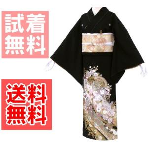 桂由美 花の訪れ 黒留袖レンタル ３６２番　２０点フルセットレンタル 往復送料無料 【kuf】
