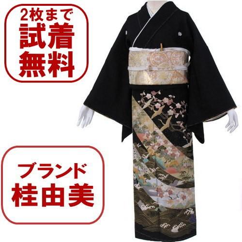 桂由美 吉祥波涛 黒留袖レンタル ３６３番　２０点フルセットレンタル 往復送料無料 【kuf】