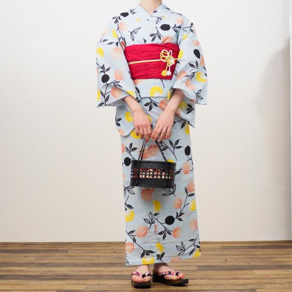 浴衣　レディース　女性浴衣　単品　浴衣単品　ゆかた　大人　大人浴衣　グリーン　緑　着丈163cm 裄...