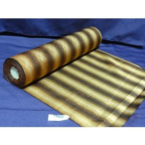 【ハギレ】ポリエステル　幅36ｃｍ×ご希望数(１０ｃｍ単位）　茶　麻の葉柄　縞　パッチワーク　生地　布　手芸