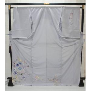 山口美術織物』刺繍訪問着 1424 錦繍御衣 青褐色 花 未仕立て : きもの