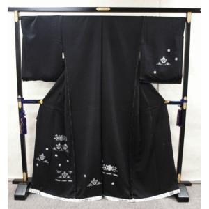 山口美術織物』刺繍訪問着 1424 錦繍御衣 青褐色 花 未仕立て : きもの
