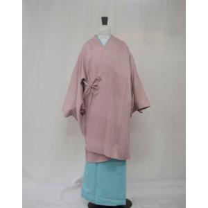 お仕立て上がり　0460　道中着　 東レ シルジェリー　格子紋意匠　梅鼠色