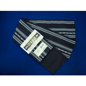 本場筑前博多帯　男帯　＜森博多織謹製＞献上柄　194　黒　レターパック(代引き不可）