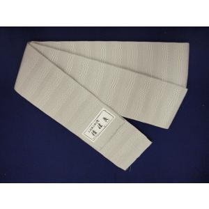 本場筑前博多帯　<森博多織＞男帯　優佳良　博多献上柄　薄グレー系　０１６７