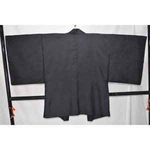 正絹 男羽織 墨色 着丈76cm 裄丈66cm 中古美品 oha4★喜香★｜kimono555shop