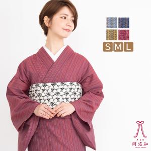 阿波しじら 着物 浴衣 仕立て上がり 極細多色縞[S-L 全4色]｜木綿