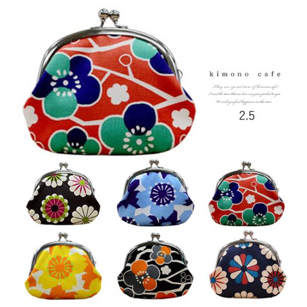 帆布 がまぐち コインケース2.5寸 柄画ワークス×un deux 全6種 桜オレンジ 菊ブラウン ...