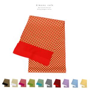 帯揚 帯揚げ 市松柄 金彩 正絹 成人式 振袖用 赤 黒 金