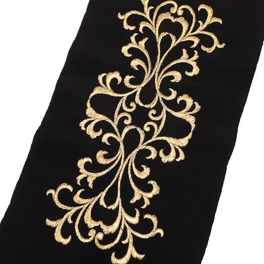 半衿 振袖 成人式 半襟 刺繍 白地 黒地 金 銀 唐草 金糸 ちりめん おしゃれ 半衿 シルエリー...
