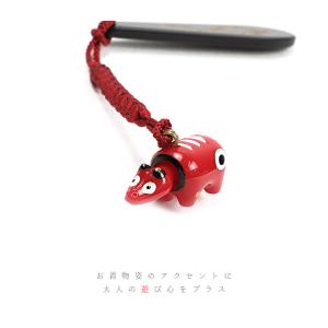 帯飾り ストラップ 赤 赤べこ ユニーク 個性...の詳細画像2
