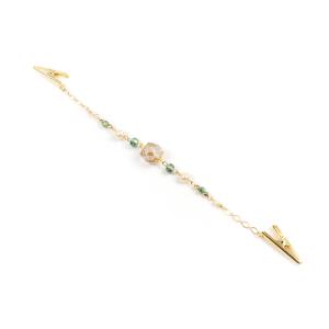 羽織紐 着物 クリップ 金 ゴールド 白 緑 ...の詳細画像1